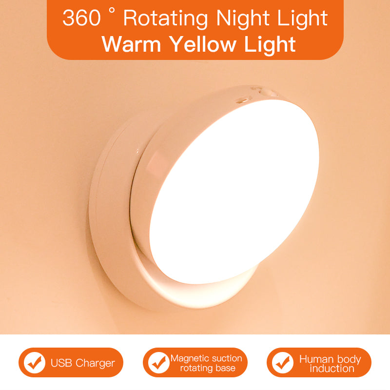 Rotating Motion Sensor Night Light - LED Light for Corridor, Garage & Wardrobe