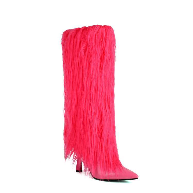 Women's Boots With Tassels, Stiletto Heels And Pointed Toes Fashionable Long Boots