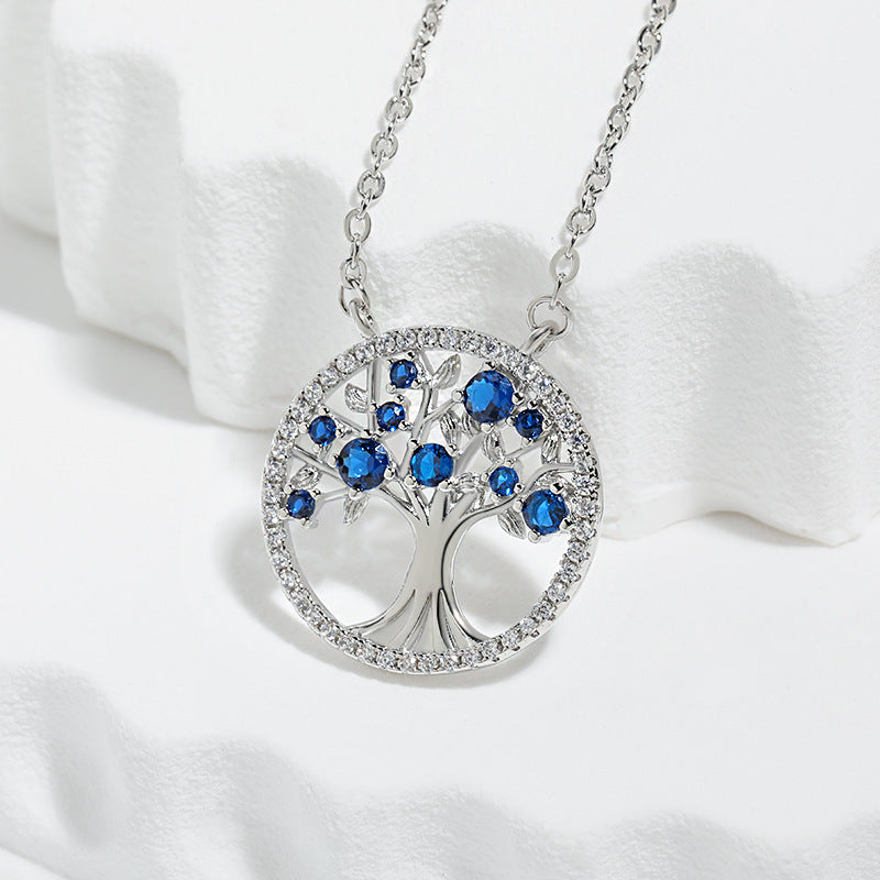 Tree Of Life Necklace - Hollow Colorful Zircon Pendant