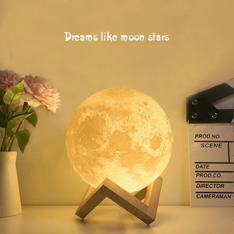 Moon Lamp 3D Printed Night Light - Valentine's Gift