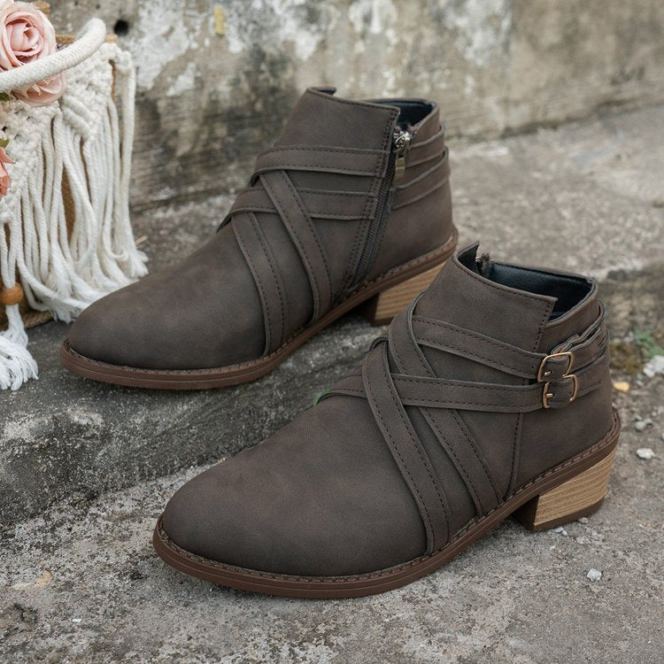 Retro Style Fashionable Ankle Boots