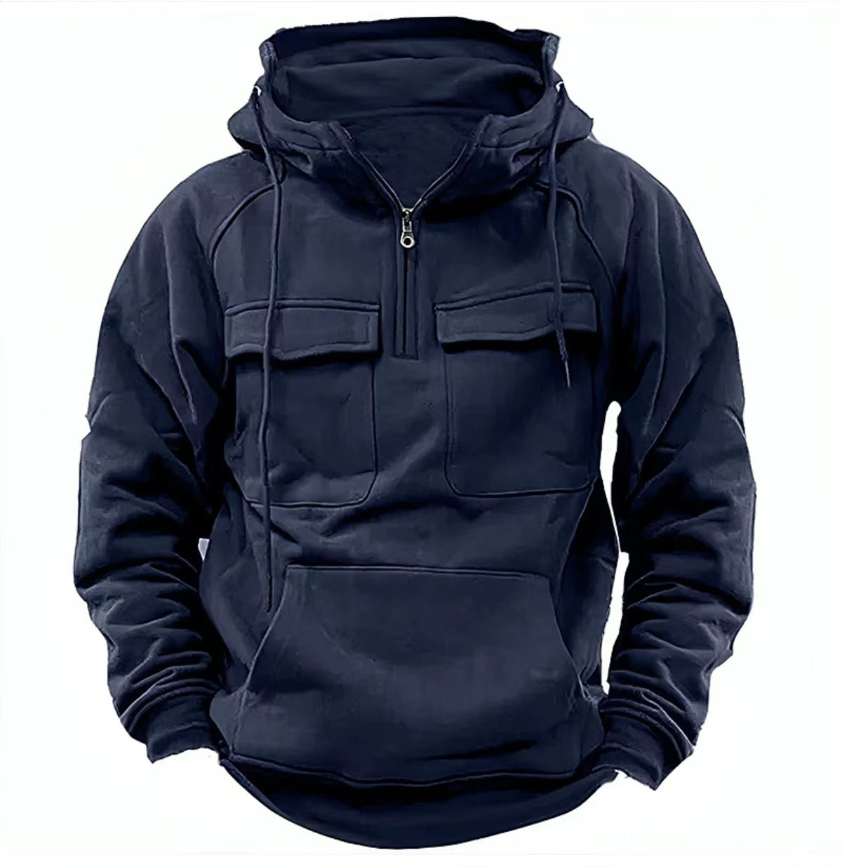 Men's Zip-Up Hoodie with Drawstring