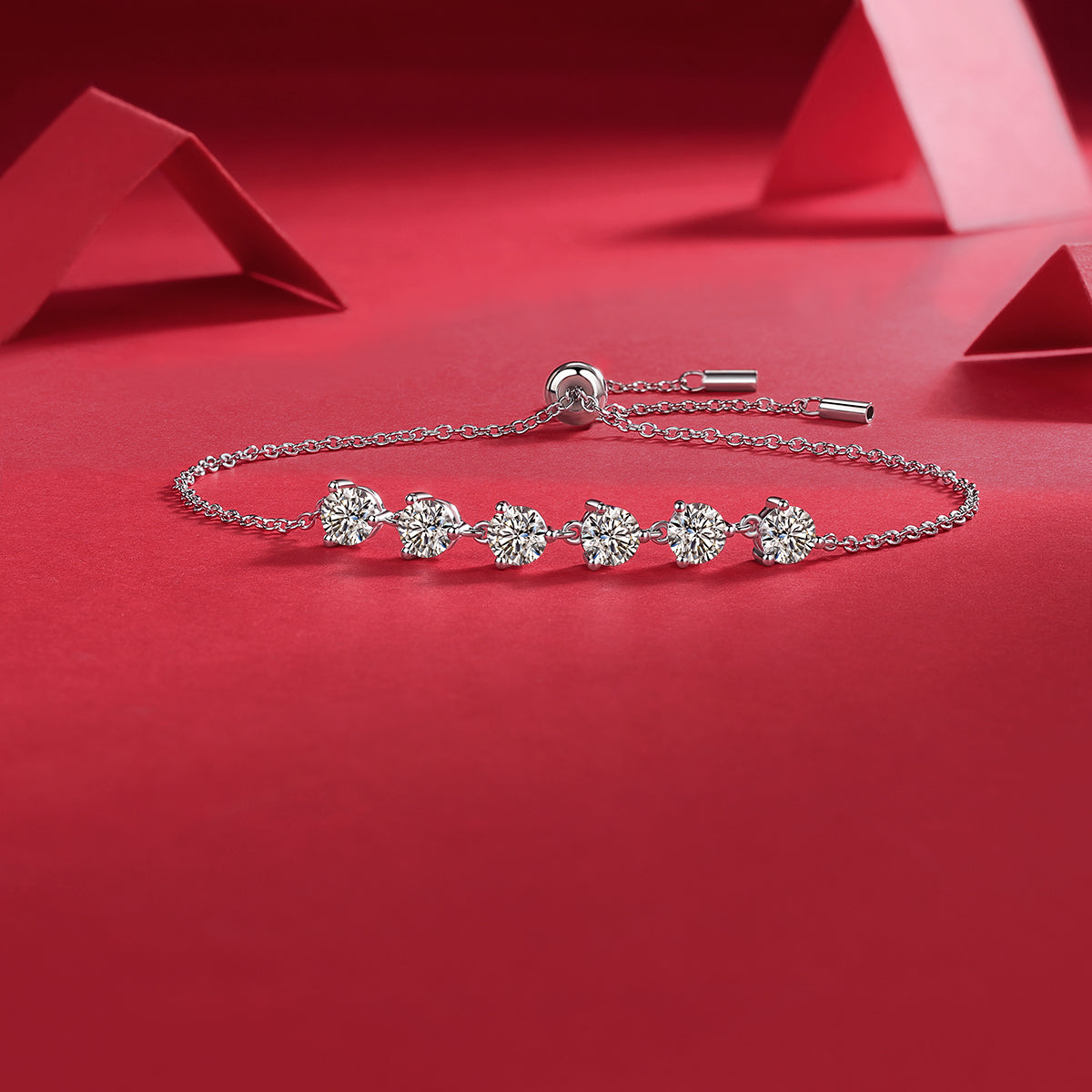Dreamy Beauty Permeates - S925 Platinum Plated Moissanite Bracelet Set