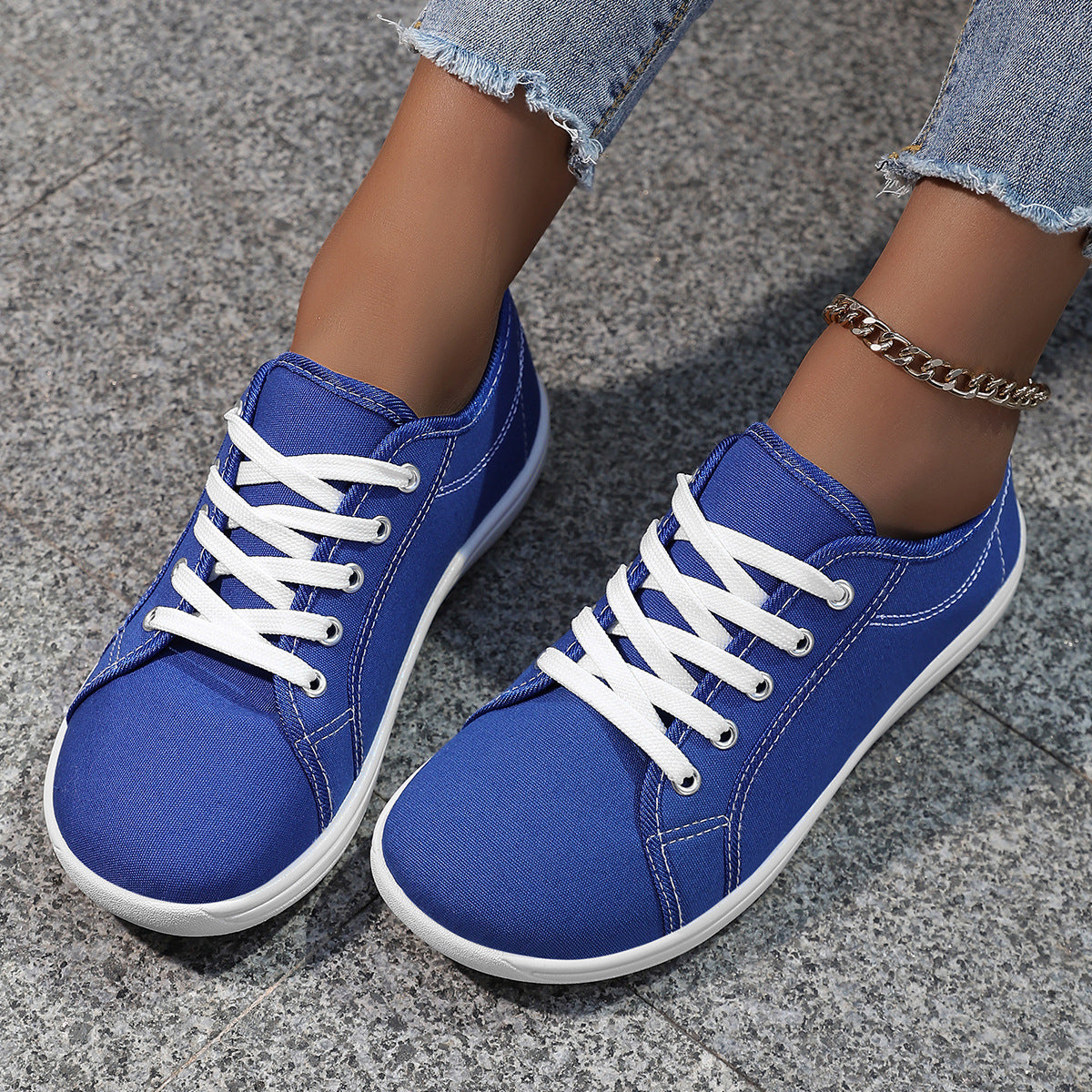 Unisex White Canvas Sneakers - Soft-Sole Comfort Shoes for Couples & Everyday Wear
