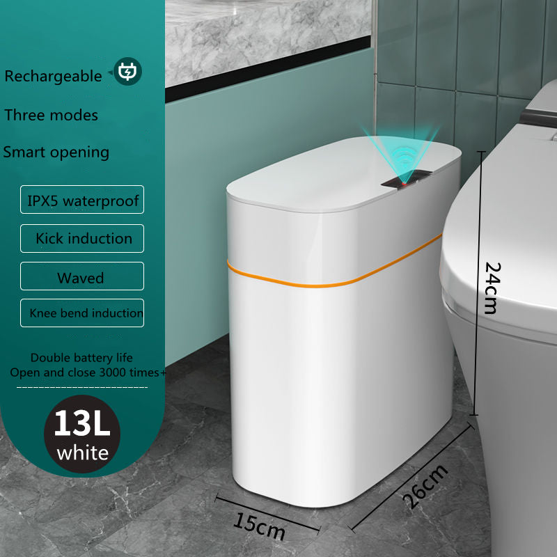 Automatic Smart Trash Can with Sensor Lid - Touchless Dustbin for Bedroom, Living Room & Kitchen Storage