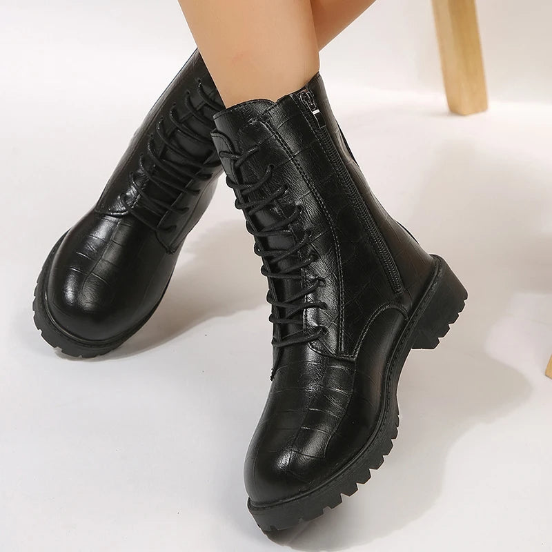Women's Leather Fashionable  Martin Boots