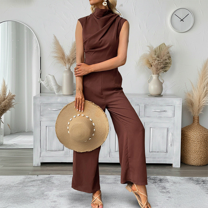 Elegant Women's Sleeveless Wide-Leg Jumpsuit