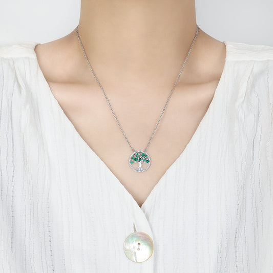 Tree Of Life Necklace - Hollow Colorful Zircon Pendant