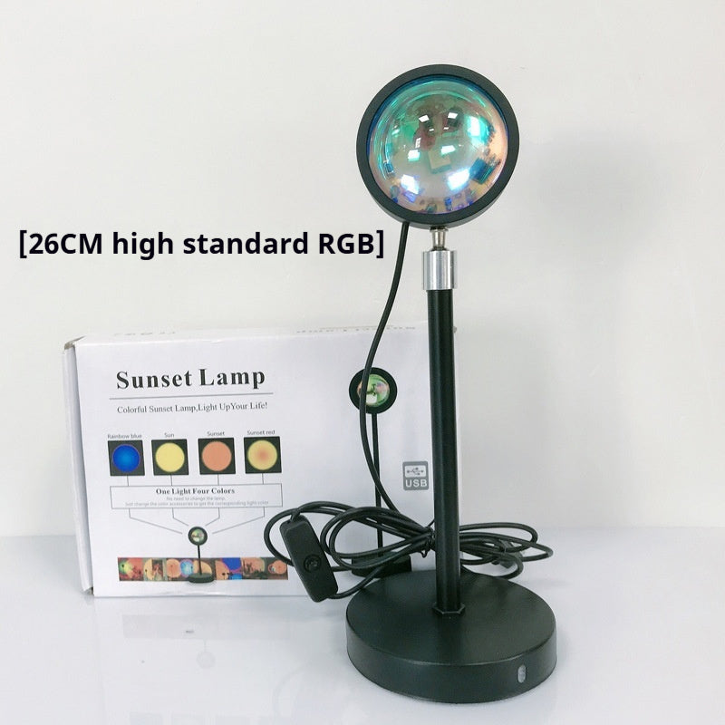 Sunset Projection Lamp - Rotating Rainbow Night Light for Wall Decoration