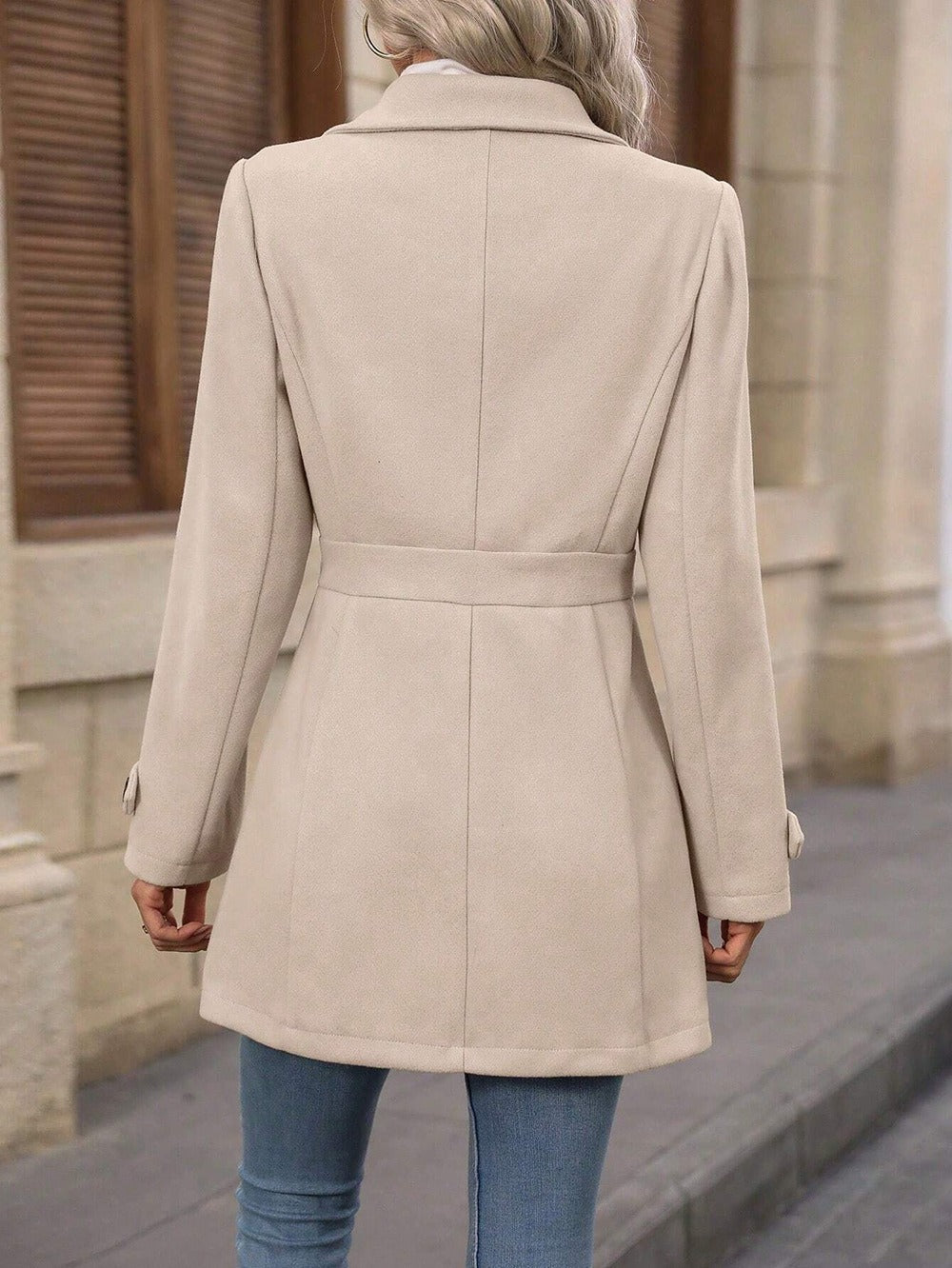 Women's Elegant Single-Breasted Wool Coat