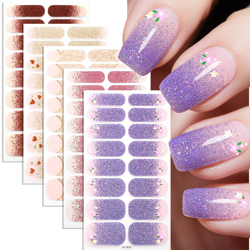 French Gradient Nail Stickers – Ombré Shimmer Appliqués