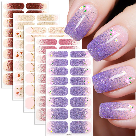 French Gradient Nail Stickers – Ombré Shimmer Appliqués