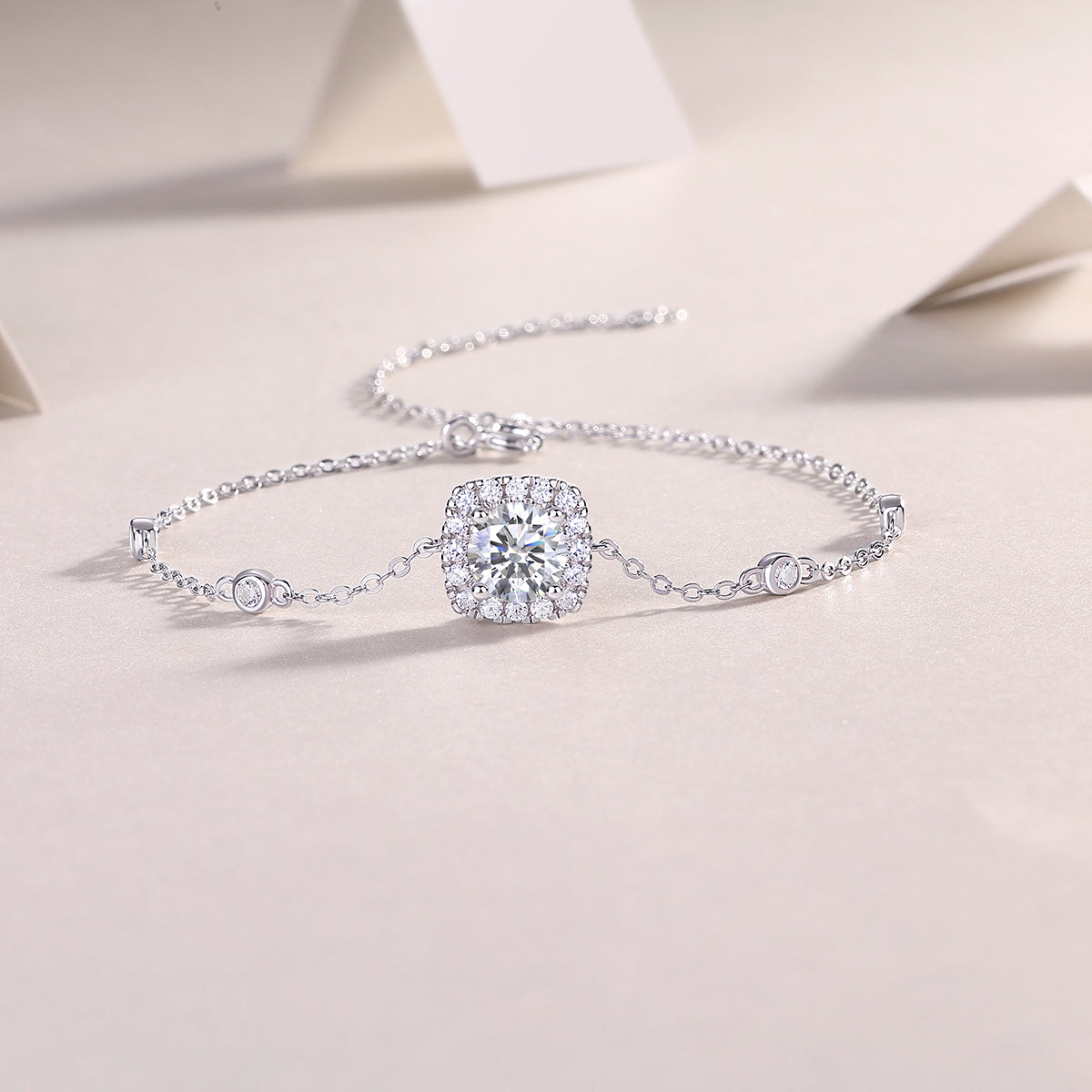 Long-Lasting Love - S925 Platinum Plated Moissanite Bracelet Set