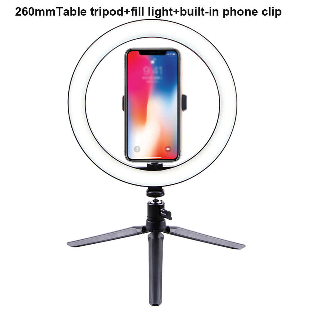 26cm LED Ring Light with Built-in Clip - Professional Lighting for Photography & Video