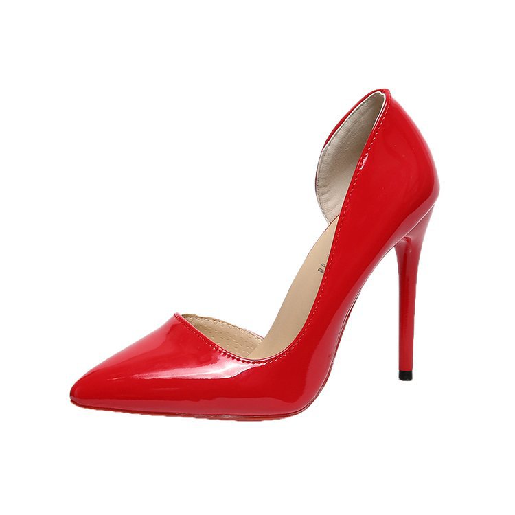 Women's Designer Patent Leather Stiletto Heels - Black High Heel Pumps