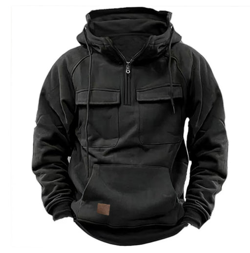 Men's Zip-Up Hoodie with Drawstring