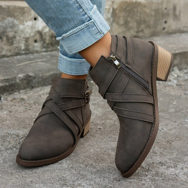 Retro Style Fashionable Ankle Boots