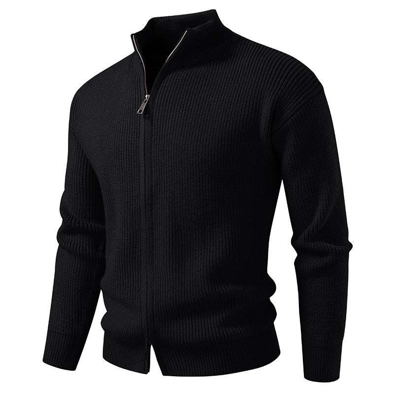 Zip-Up Cardigan Sweater Coat - Men's Streetwear Layering