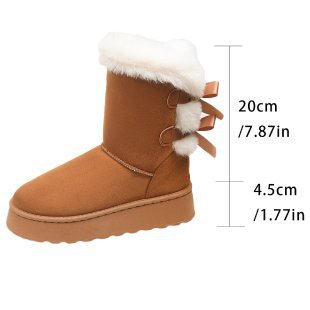 Belles bottes chaudes en peluche pour femmes