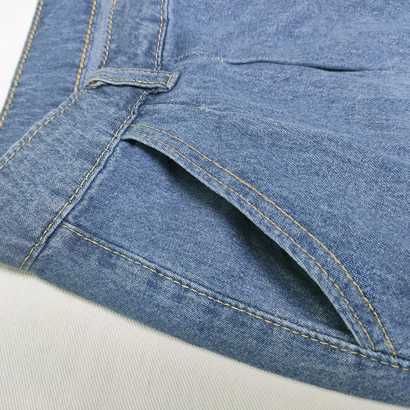 Jeans amples taille haute bleus pour femme
