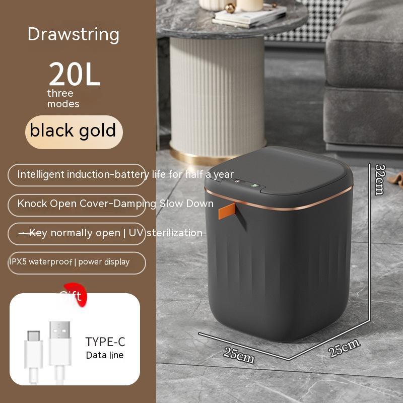 Automatic Smart Trash Can with Sensor Lid - Touchless Dustbin for Bedroom, Living Room & Kitchen Storage