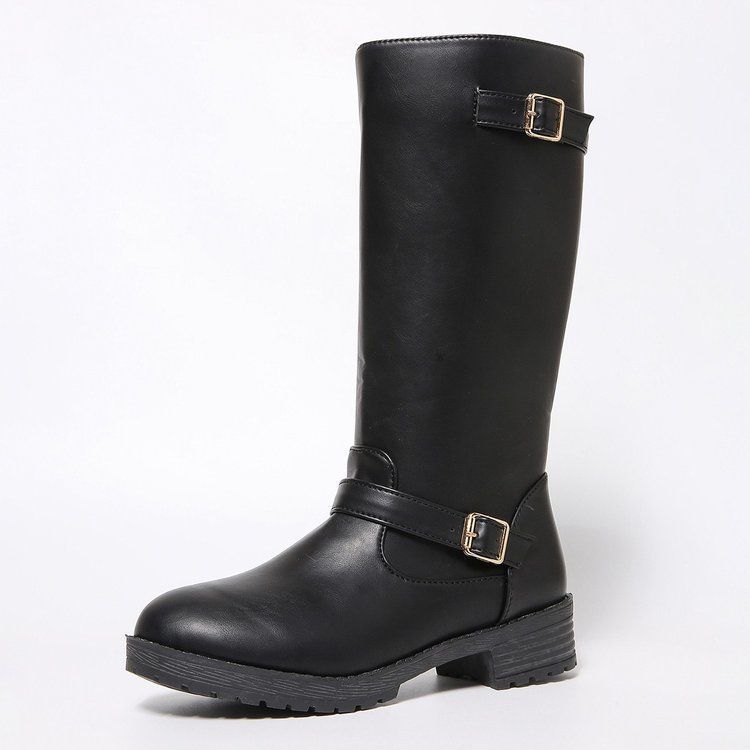 Bottes hautes à petits talons avec fermetures éclair