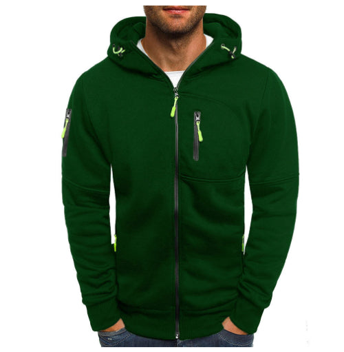 Men's Zip-Up Hooded Sports Jacket