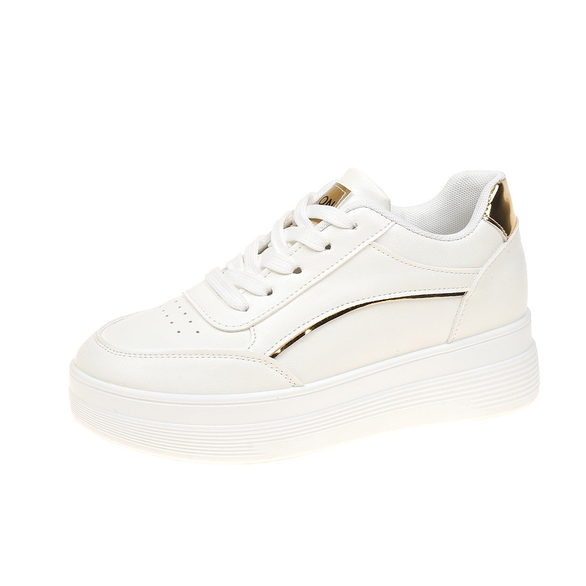 Women's White Platform Sneakers - Chunky Sole Elevator Trainers for Height & Style
