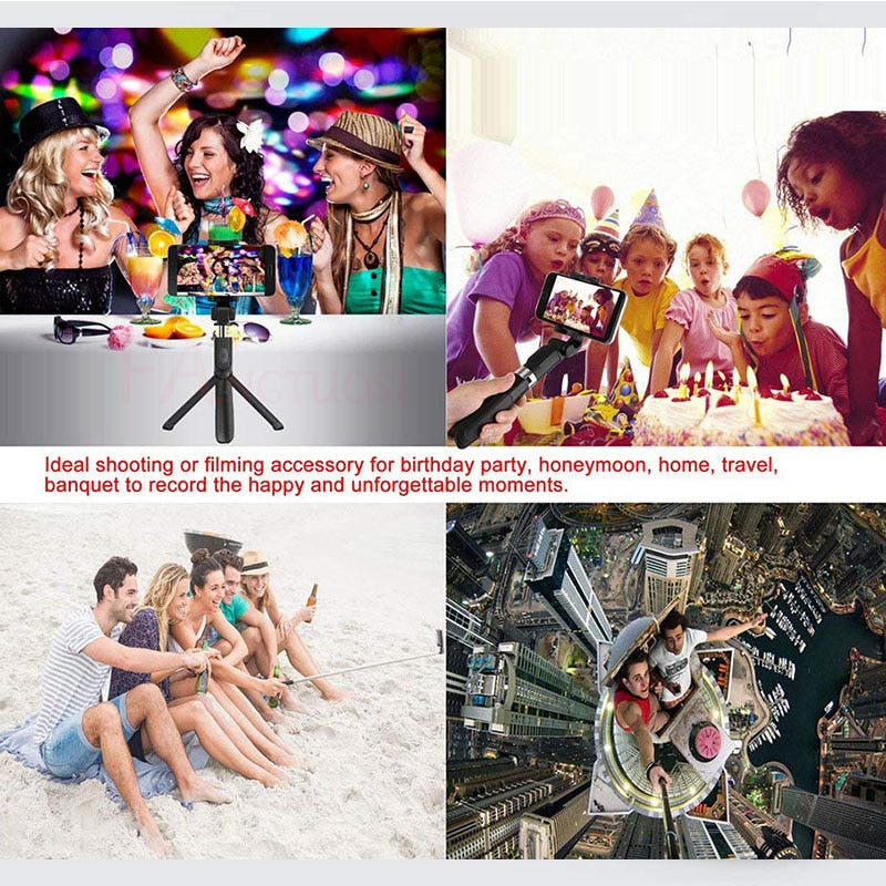 Tripod Selfie Stick Mobile Universal Triangle Bracket  Bluetooth Selfie