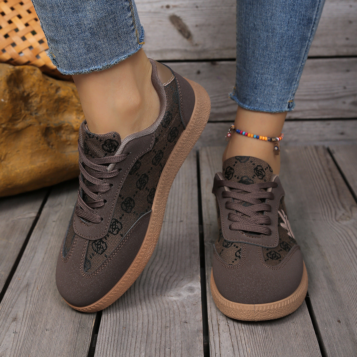 Women's Chunky Sole Retro Sneakers - Comfortable Style