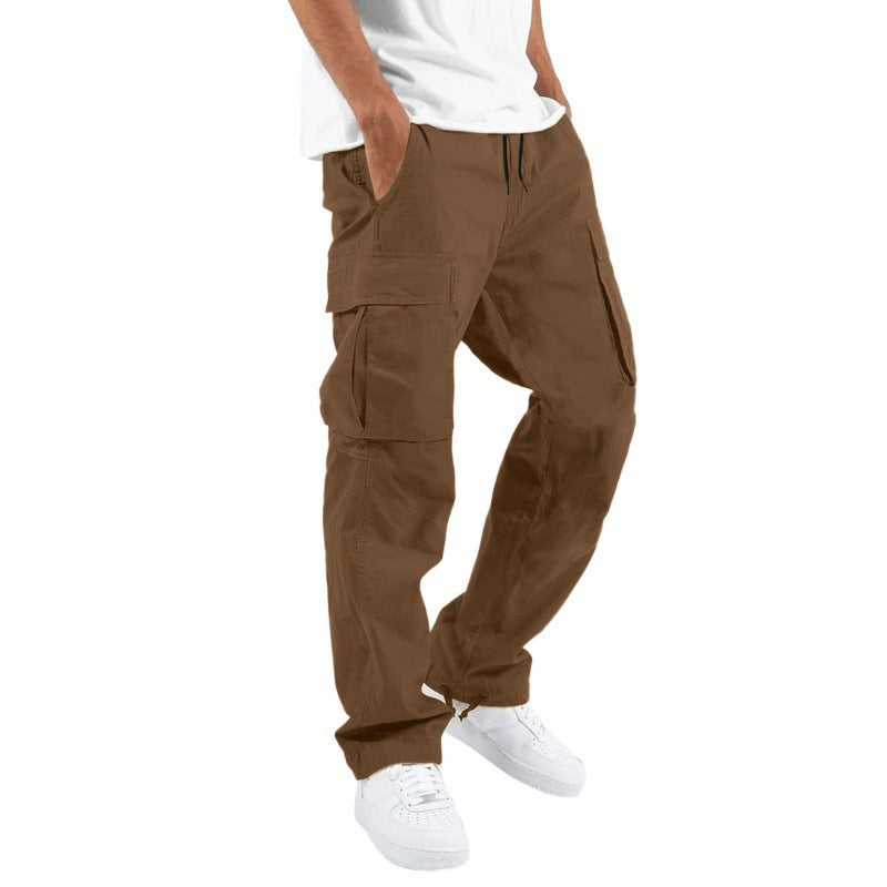 Pantalon cargo ample à cordon de serrage pour homme