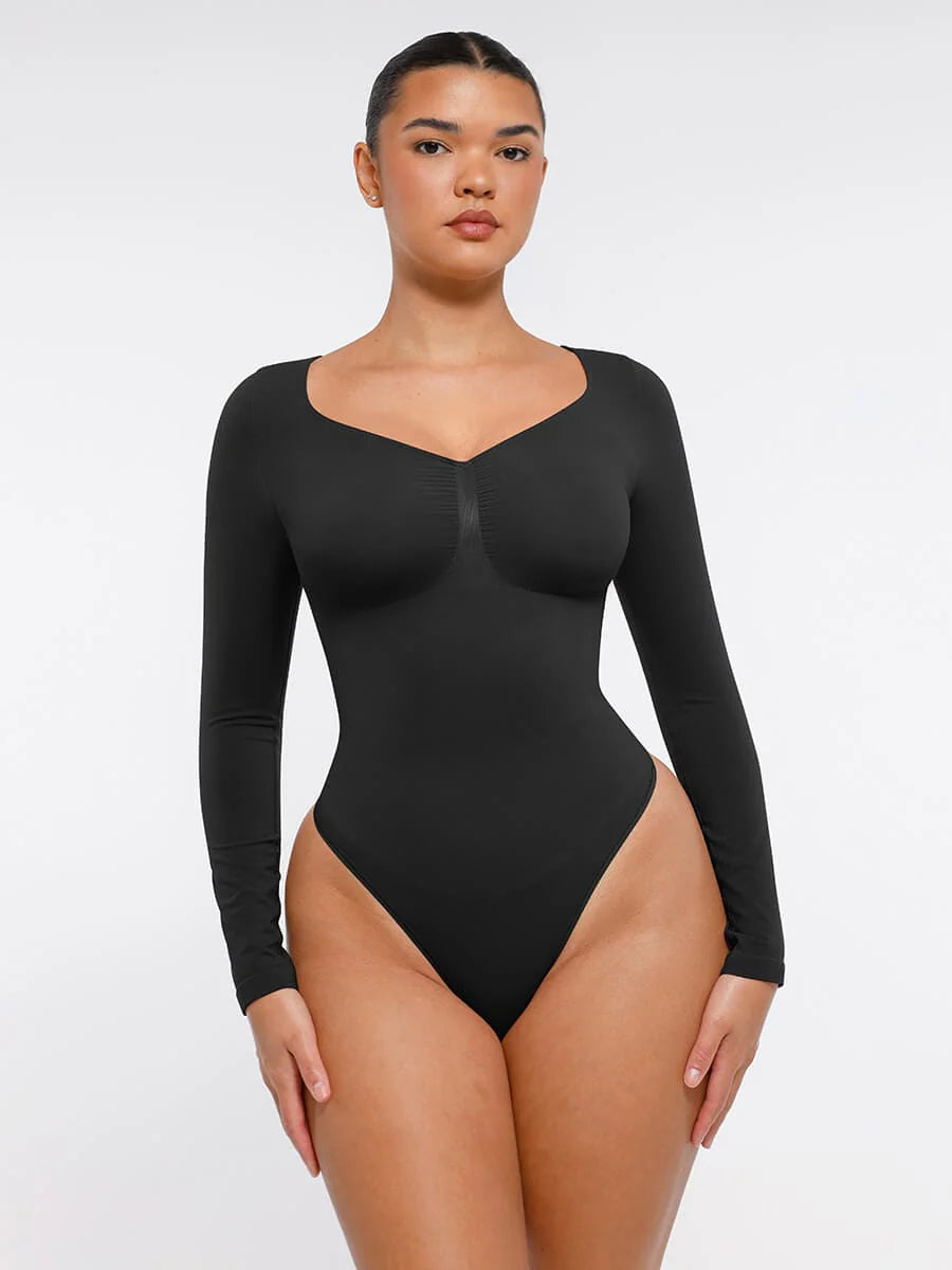 Long Sleeve Seamless Bodysuit with Tummy Control