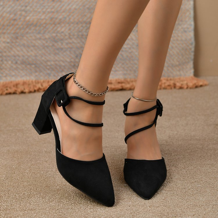 Women's Buckle Strap Pointed Toe Heels