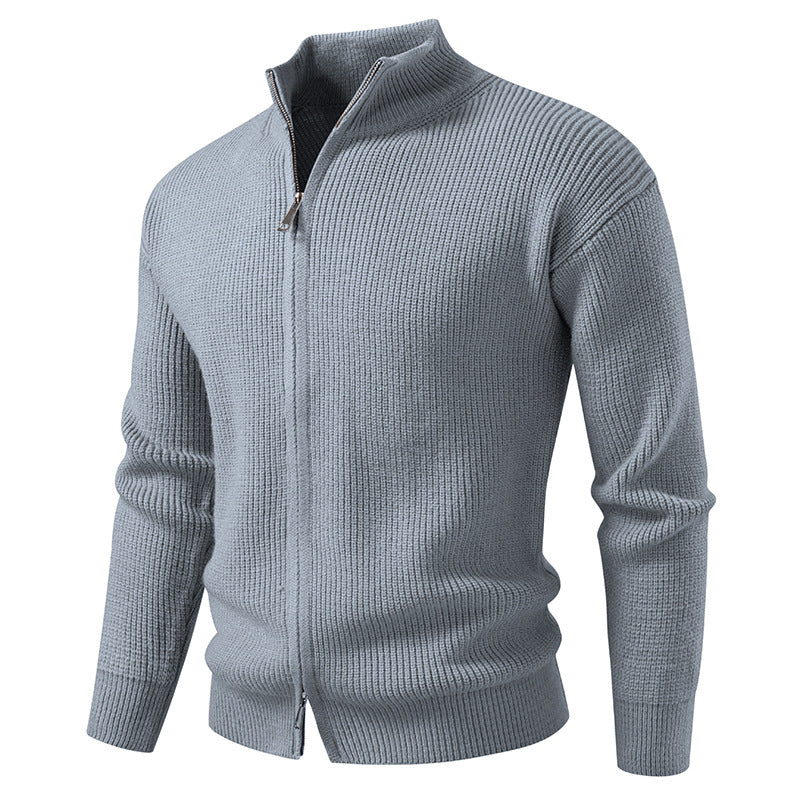 Zip-Up Cardigan Sweater Coat - Men's Streetwear Layering