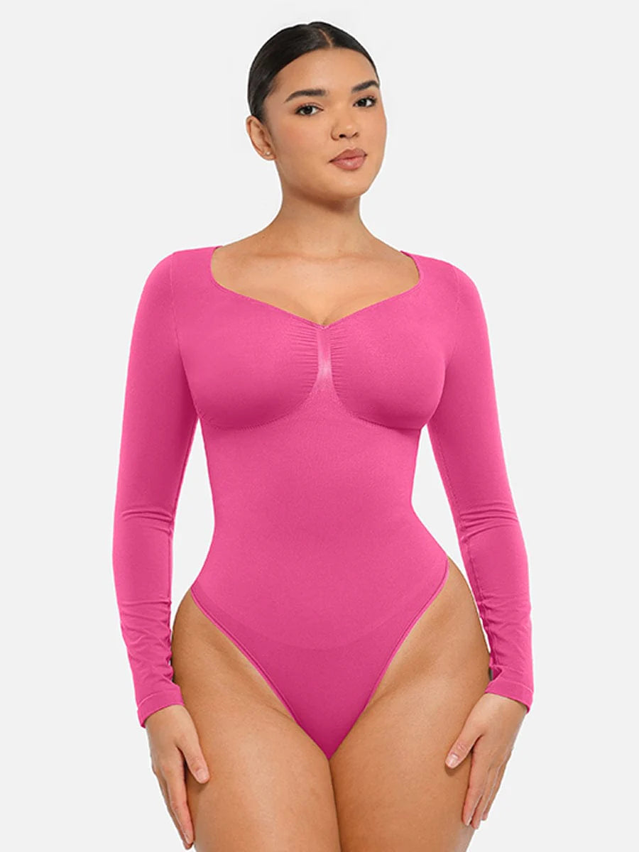Long Sleeve Seamless Bodysuit with Tummy Control