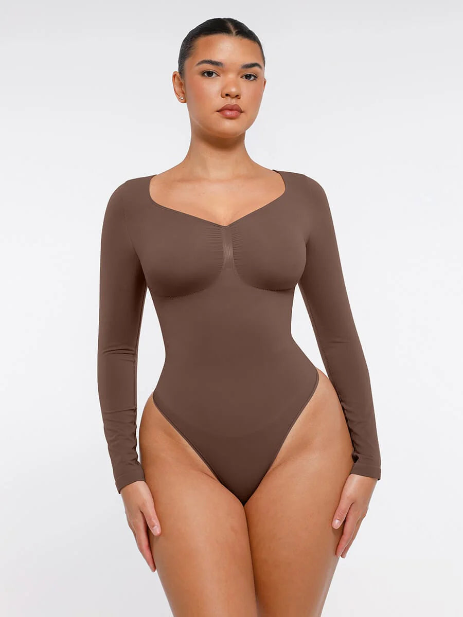 Long Sleeve Seamless Bodysuit with Tummy Control