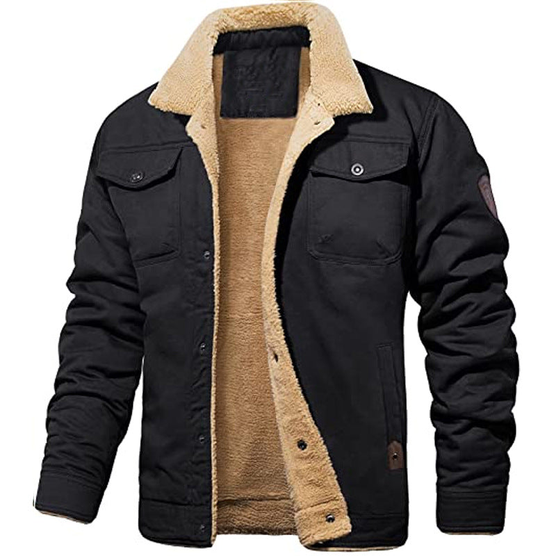 Men Military Style Multi-Pocket Padded Jacket