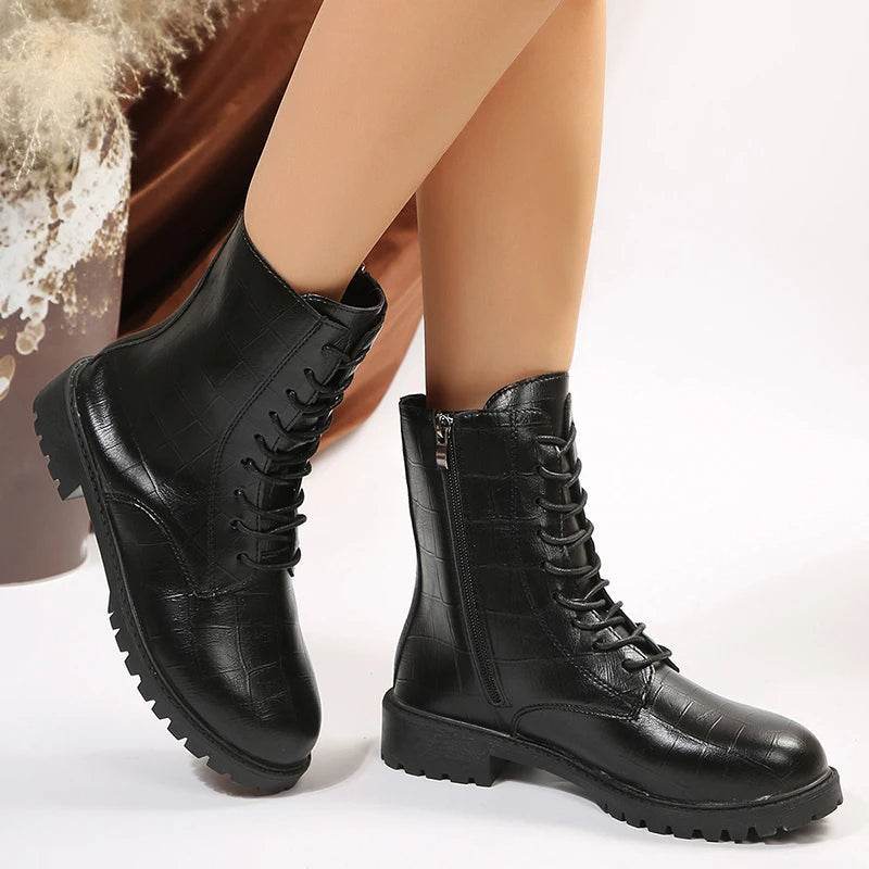 Women's Leather Fashionable  Martin Boots
