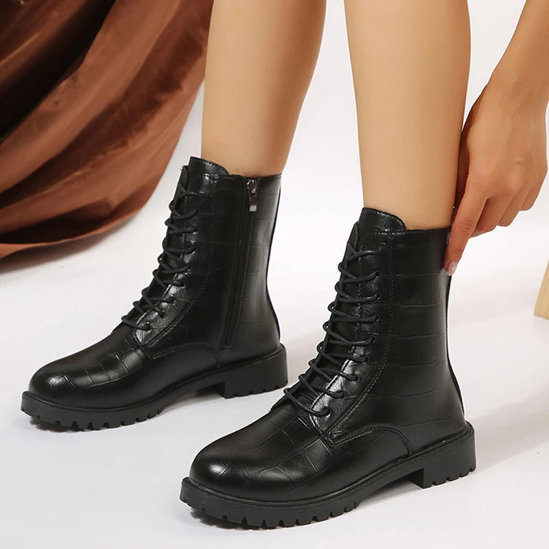 Women's Leather Fashionable  Martin Boots