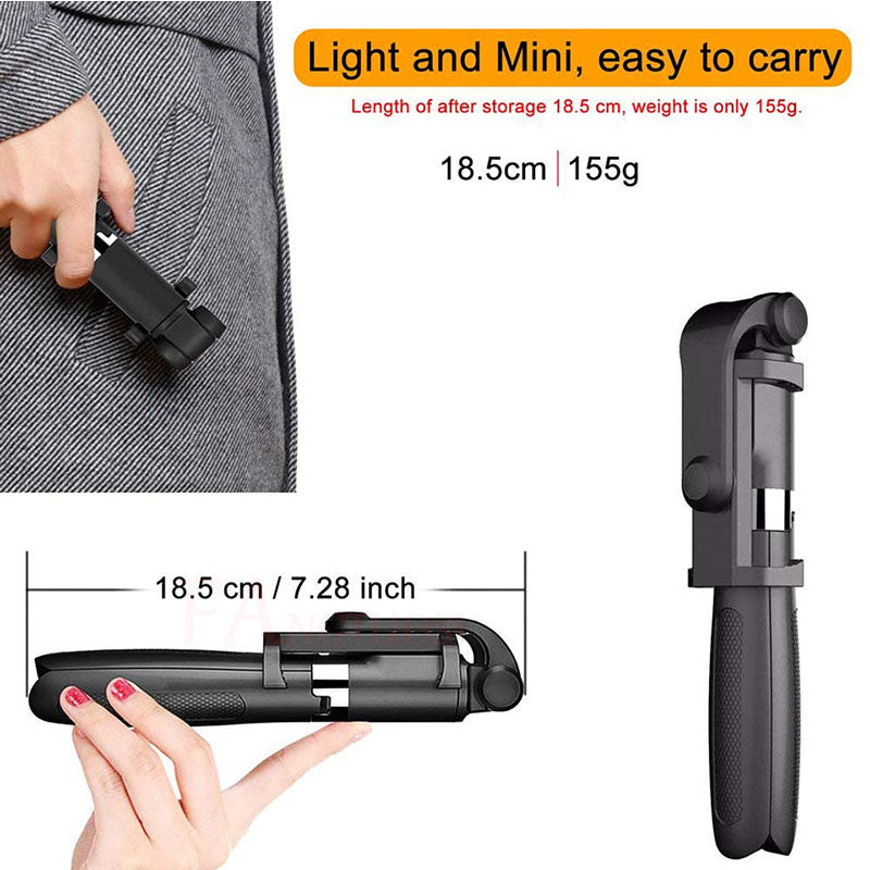 Tripod Selfie Stick Mobile Universal Triangle Bracket  Bluetooth Selfie