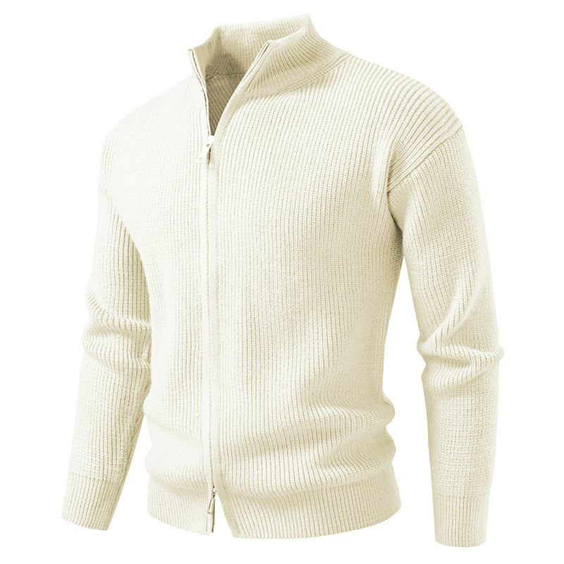 Zip-Up Cardigan Sweater Coat - Men's Streetwear Layering