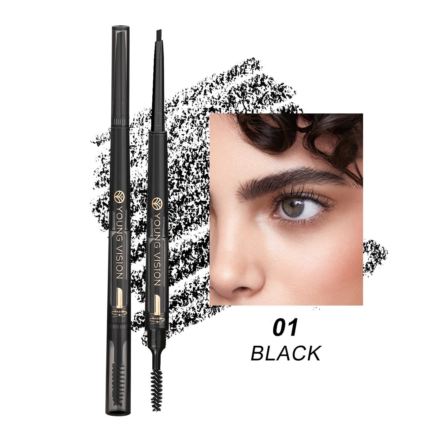 3-in-1 Waterproof Eyebrow Pencil - Smudge-Proof Long-Lasting