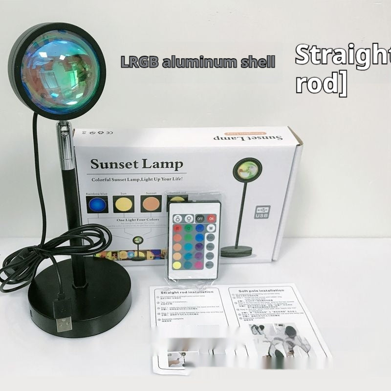 Sunset Projection Lamp - Rotating Rainbow Night Light for Wall Decoration