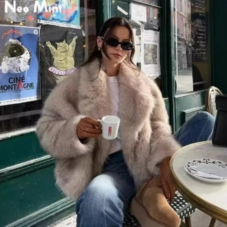 Haut en fausse fourrure pour femmes, collection automne-hiver