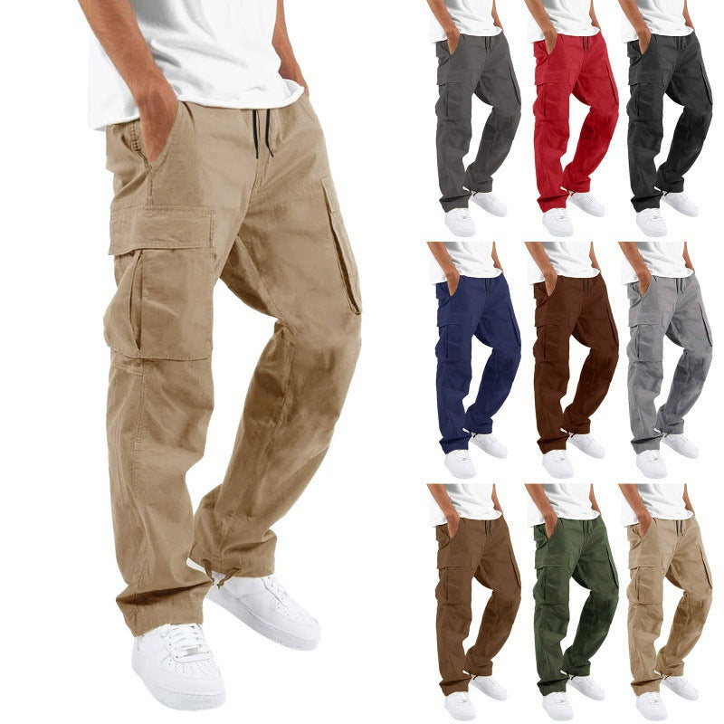 Pantalon cargo ample à cordon de serrage pour homme