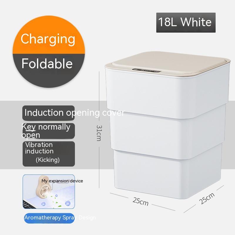 Automatic Smart Trash Can with Sensor Lid - Touchless Dustbin for Bedroom, Living Room & Kitchen Storage