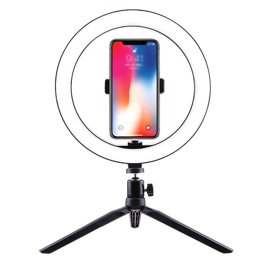 26cm LED Ring Light with Built-in Clip - Professional Lighting for Photography & Video