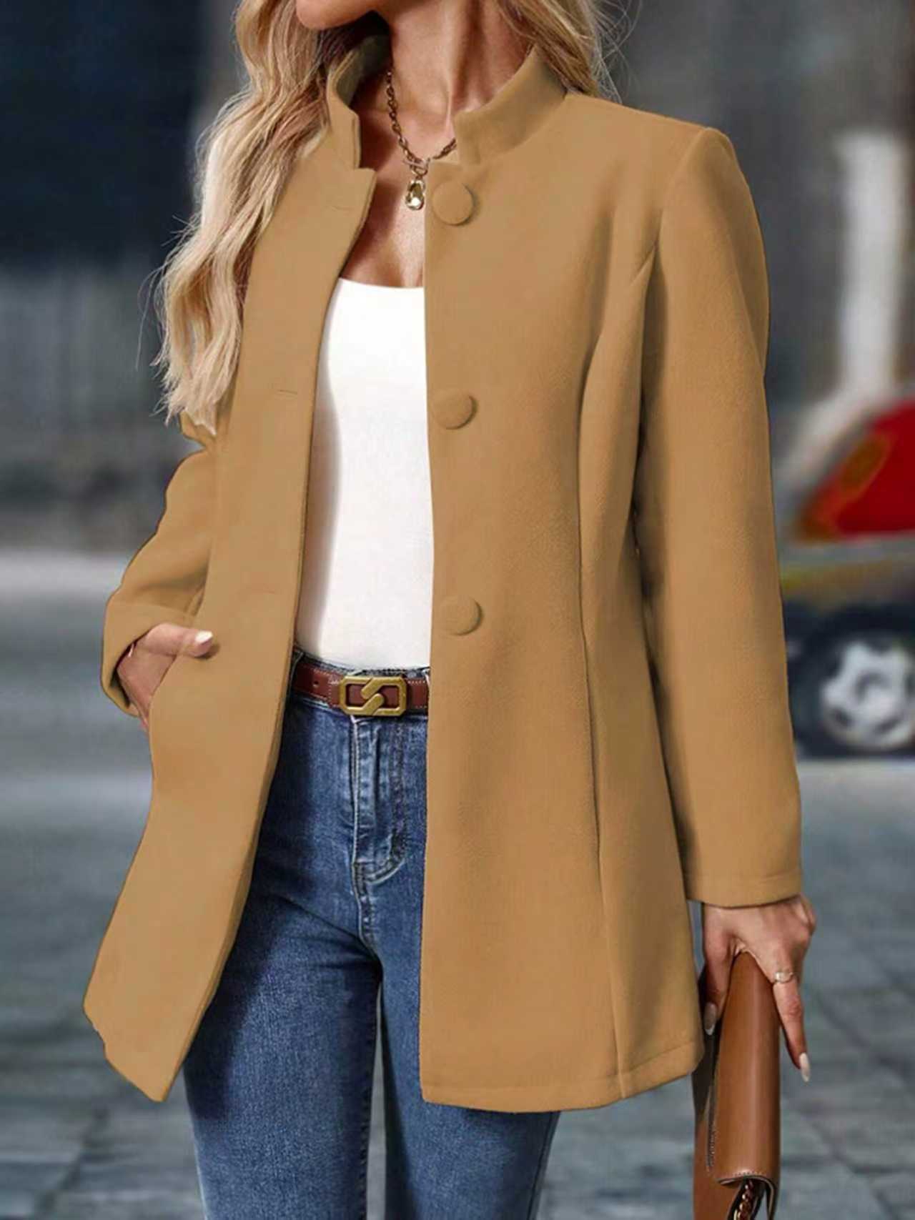 Women's Triple-Breasted Pocket Coat