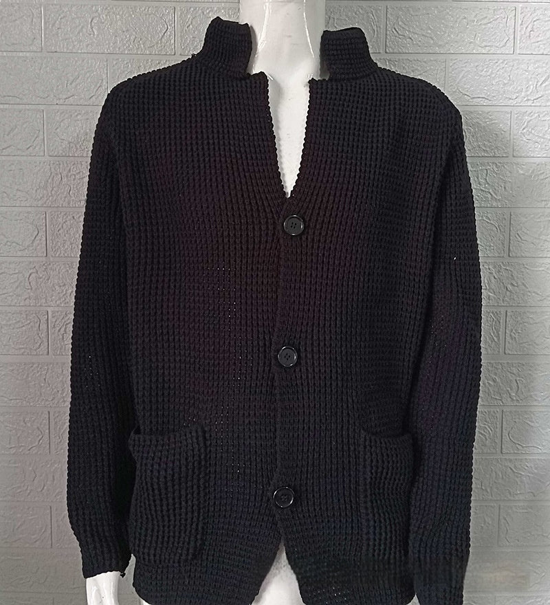 Men's Slim Fit Stand Collar Knit Cardigan