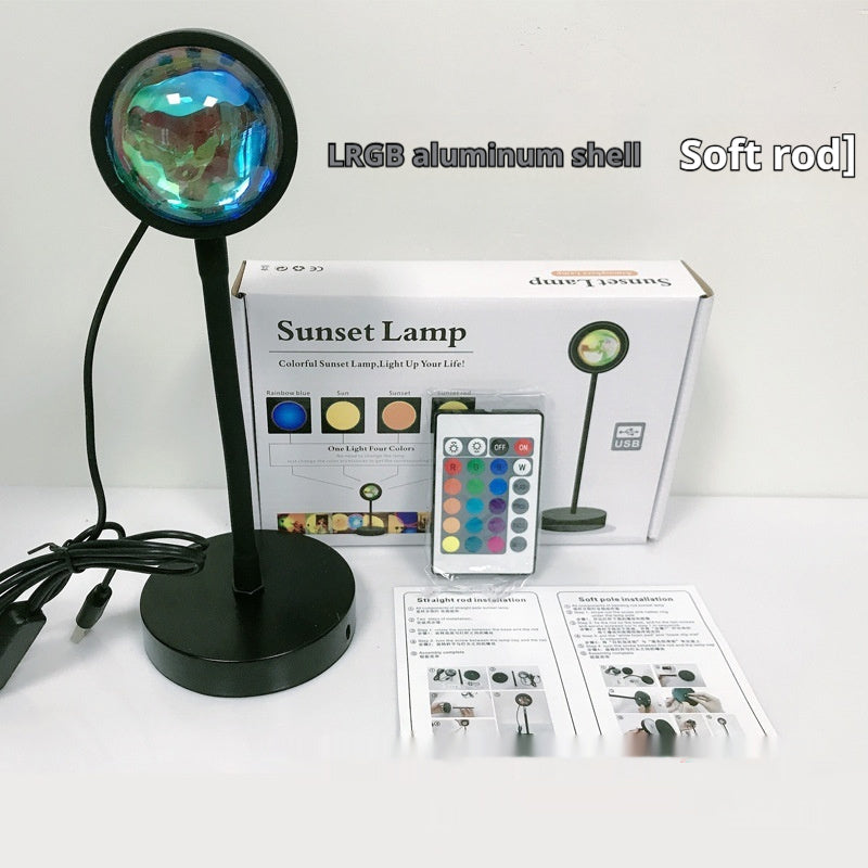 Sunset Projection Lamp - Rotating Rainbow Night Light for Wall Decoration